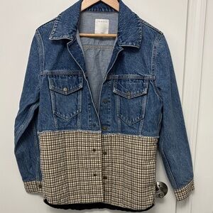 Sandro Denim Plaid Jacket size 36